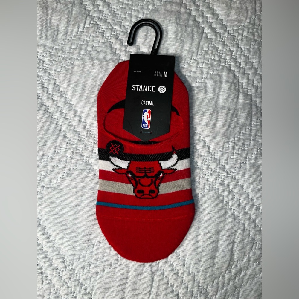 NEW Stance Casual NBA Chicago Bulls ST No Show Red Socks Medium Men 6-8.5 W 8-10